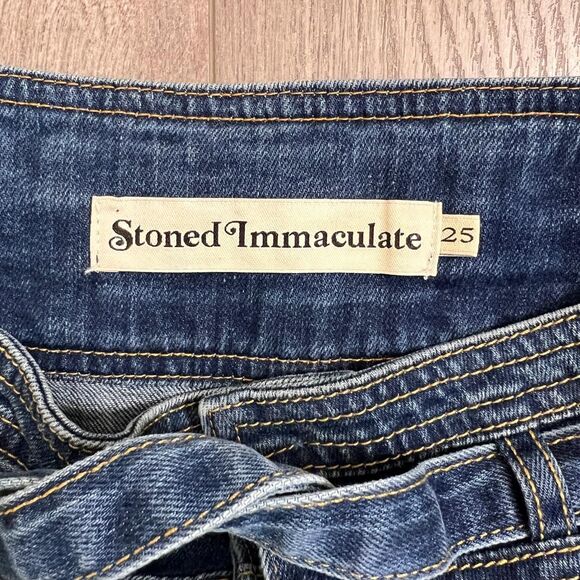 Stoned Immaculate High Waist Wide Leg Jeans – Size 25 - Picture 7 of 8